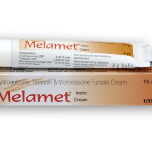 Melamet Cream 15gm – Hydroquinone 2%, Tretinoin 0.025%, Mometasone Furoate 0.1%