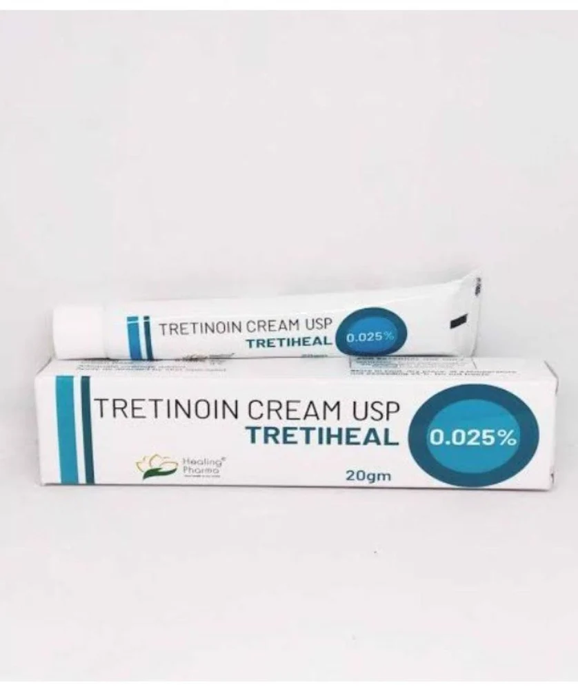 Tretiheal 0.025% Cream (Tretinoin 0.025%) – 20 gm | Acne Treatment & Anti-Aging Retinoid
